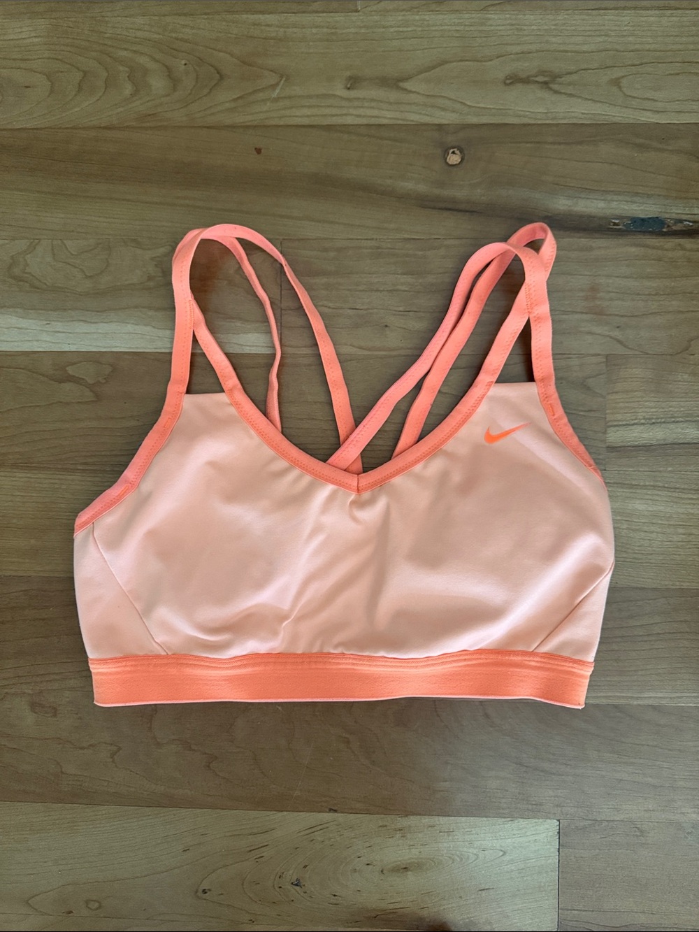 Nike Peach Coral Strappy Sports Bra